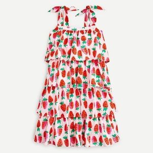 J. Crew Crewcuts Girls’ Strawberry Print Tiered Dress size 8